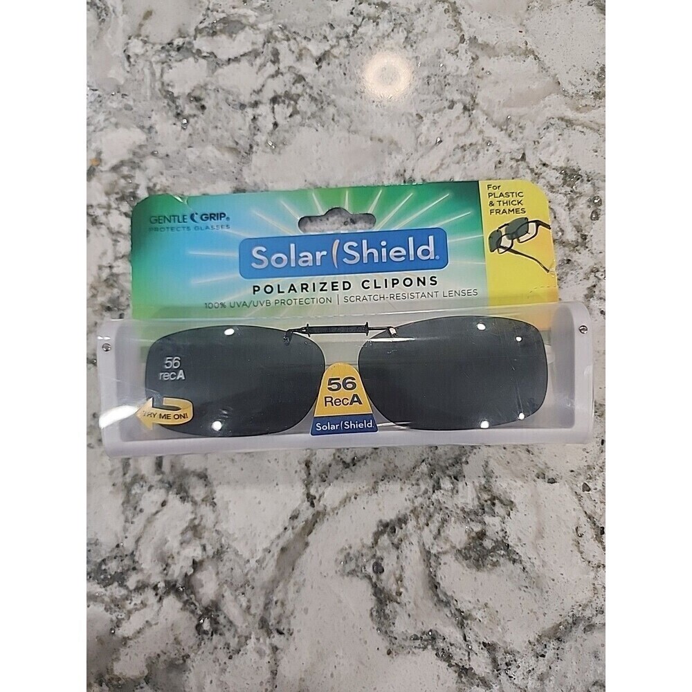 New Solar Shield Polarized Clipons 56 Rec A 100% UVA/UVB Protection Scratch Res